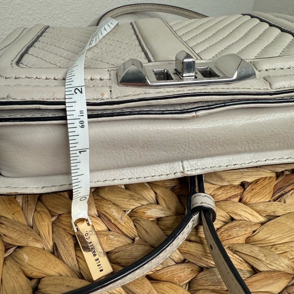 Rebecca Minkoff Purse Chevron Quilted Small Love Crossbody in Perla Pale Grey - Picture 14 of 14